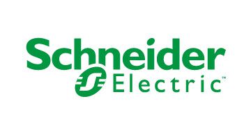 Schneider Electric Logo in Grün mit stilisiertem „S“-Symbol, steht für intelligente Sicherheitslösungen.